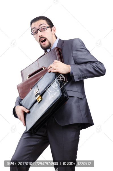 商人與公文包白色