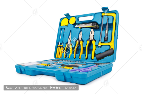 工具包與許多工具孤立在白色