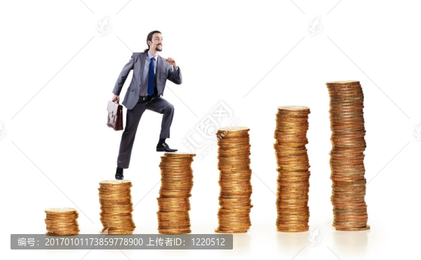 商人爬金幣堆