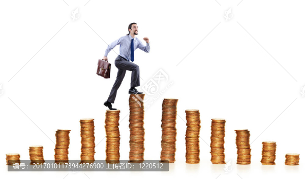 商人爬金幣堆