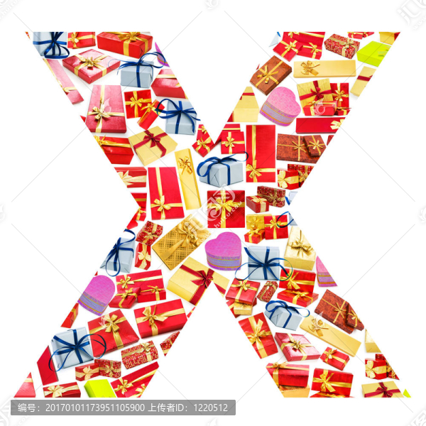 x字母用禮品盒的字母