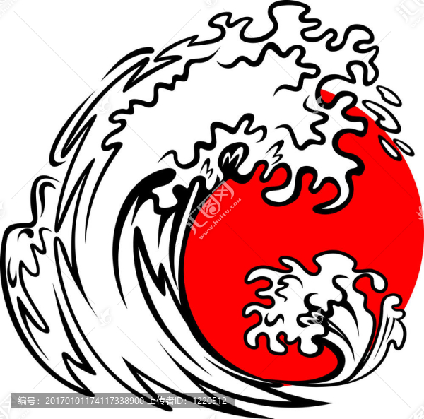 海浪與紅日