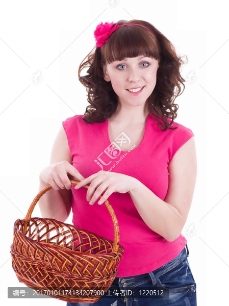 帶購物籃的女人
