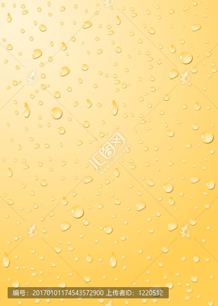 帶水滴的黃色玻璃