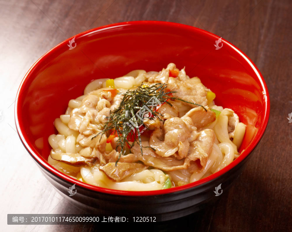 豬肉片和烏冬面