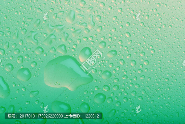 綠色背景水滴