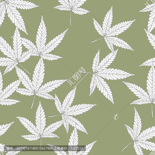 大麻葉；無縫模式。