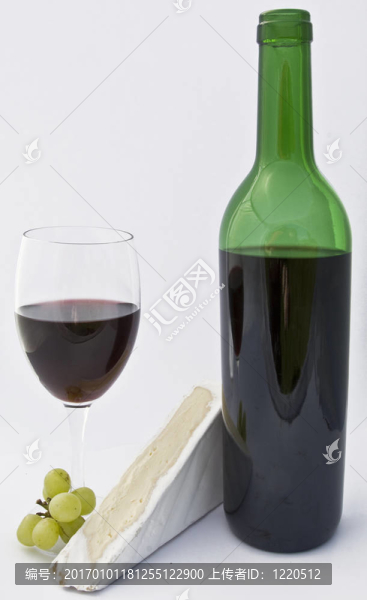葡萄酒和葡萄酒瓶