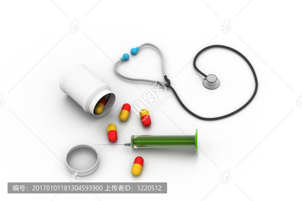白色背景藥物。