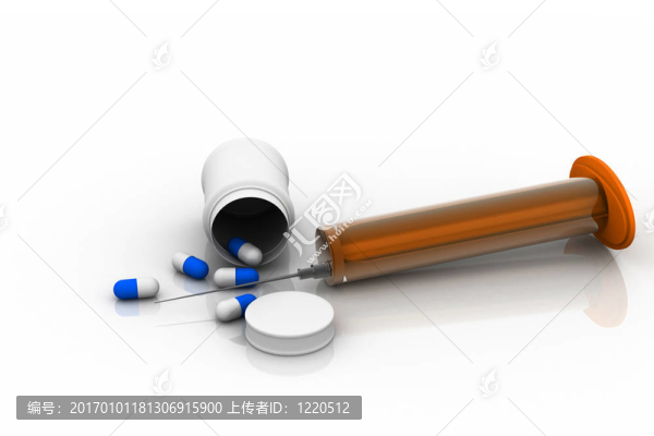 白色背景藥物。