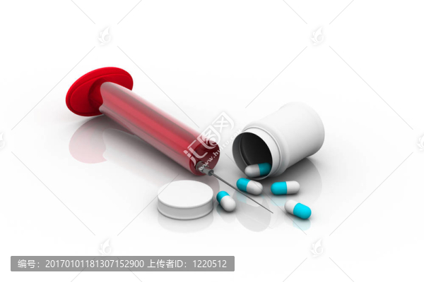 白色背景藥物。
