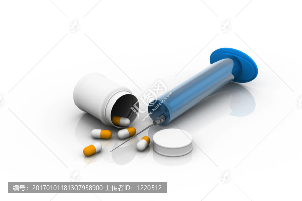白色背景藥物。