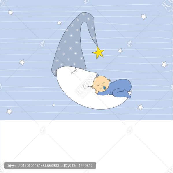 睡在月亮上的男孩