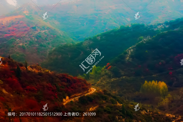 鞏義長壽山紅葉,高清無噪