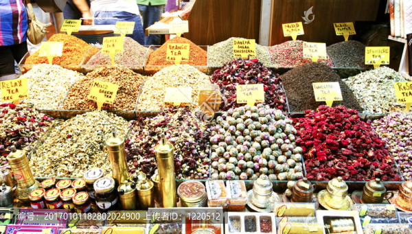草藥味的茶檔伊斯坦布爾市場(chǎng)