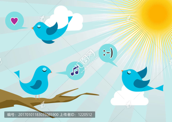 Twitter的小鳥在社交媒體日出