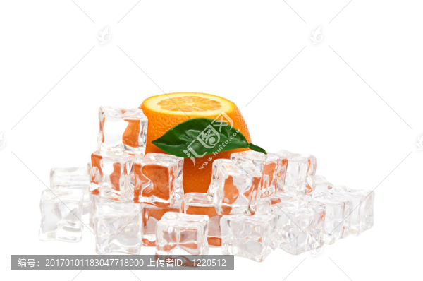 橙色和冰塊