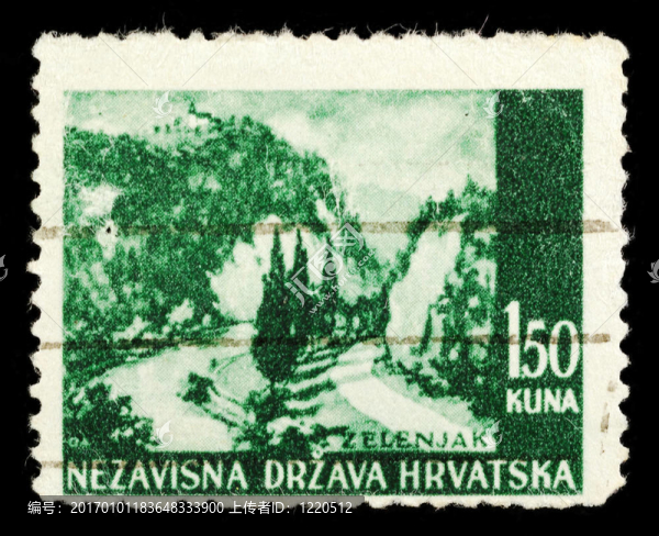 來自克羅地亞的舊郵票