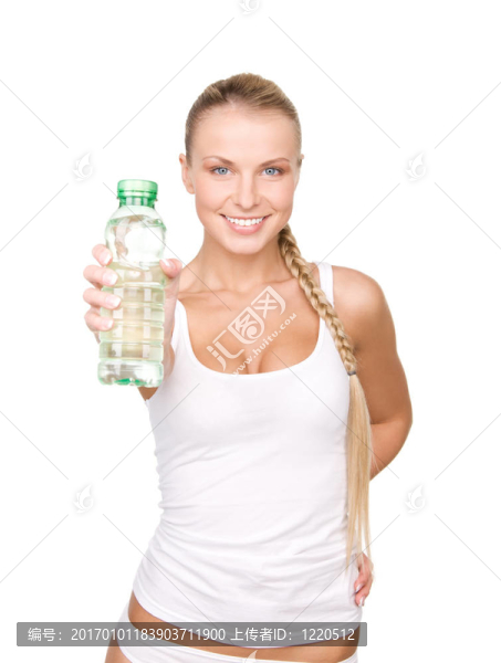 美女帶瓶水
