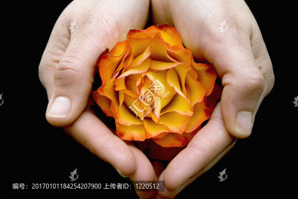 拿著花