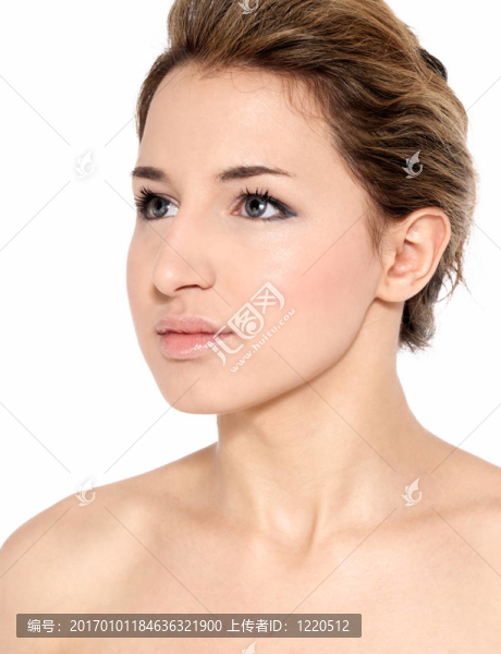 年輕美女魅力美女拍攝白背景孤立