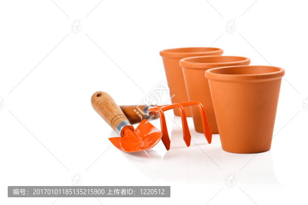園藝工具和花盆