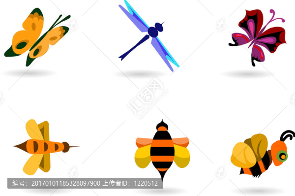 蜜蜂的采集；蝴蝶和蜻蜓