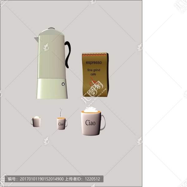 一小杯黑咖啡杯奶油