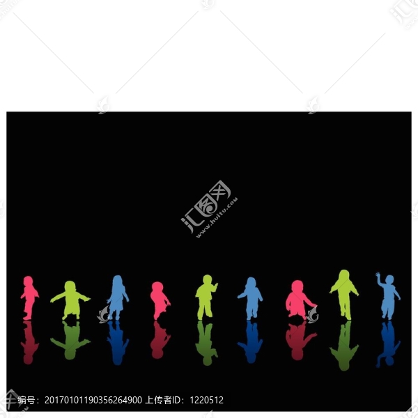 coloeful兒童剪影
