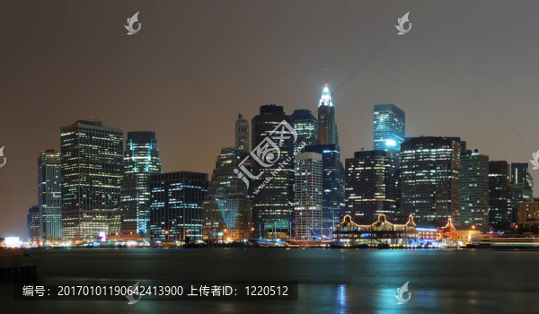 紐約市曼哈頓夜景全景
