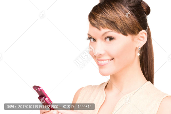 快樂(lè)女人帶手機(jī)