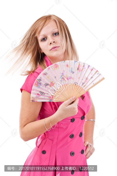 中國(guó)扇子的女人