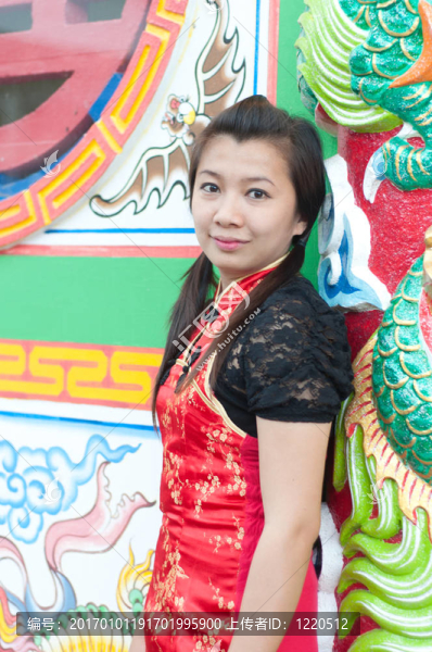 新年快樂-美麗的亞洲女人