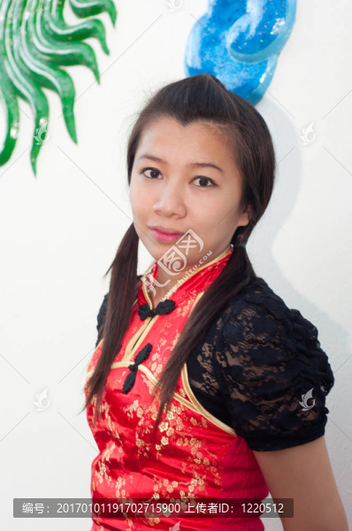 新年快樂-美麗的亞洲女人