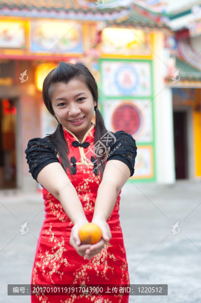 新年快樂-美麗的亞洲女人