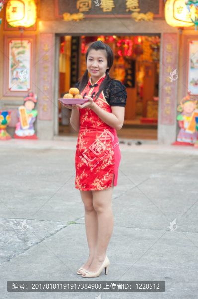新年快樂-美麗的亞洲女人