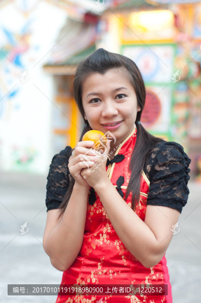 新年快樂-美麗的亞洲女人