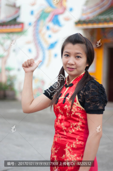 新年快樂-美麗的亞洲女人