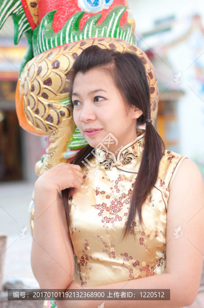 新年快樂-美麗的亞洲女人