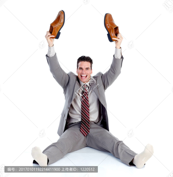 快樂英俊商人。