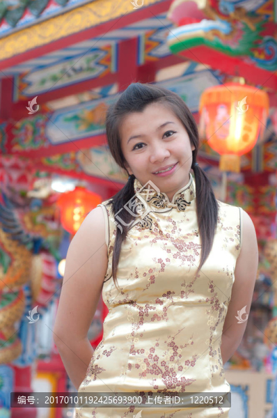 新年快樂-美麗的亞洲女人