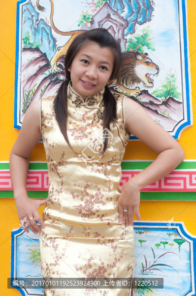 新年快樂-美麗的亞洲女人