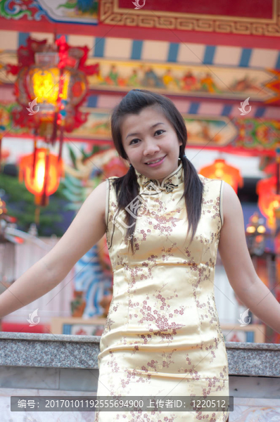 新年快樂-美麗的亞洲女人