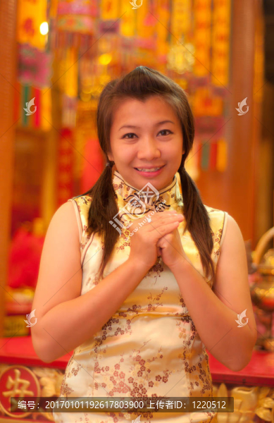 新年快樂-美麗的亞洲女人