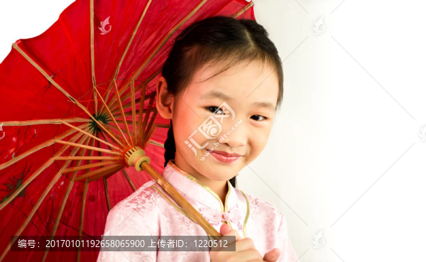 拿傘的亞洲女孩