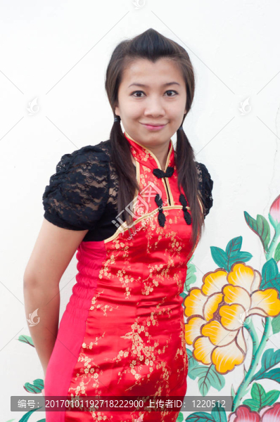 新年快樂-美麗的亞洲女人