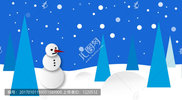 冬季雪人風(fēng)景