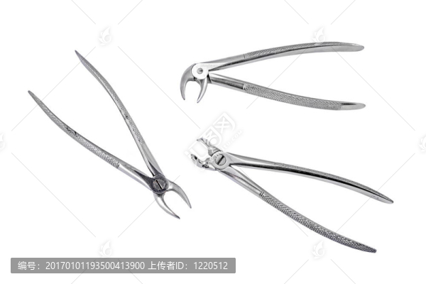 牙科鉗工具；白色背景隔離