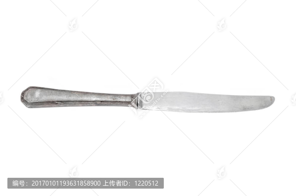 舊貨銀菜刀；白色背景隔離