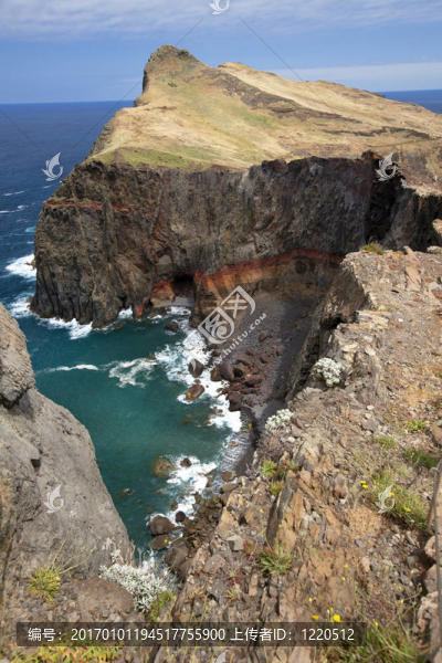 在馬德拉島Mountains和巖石